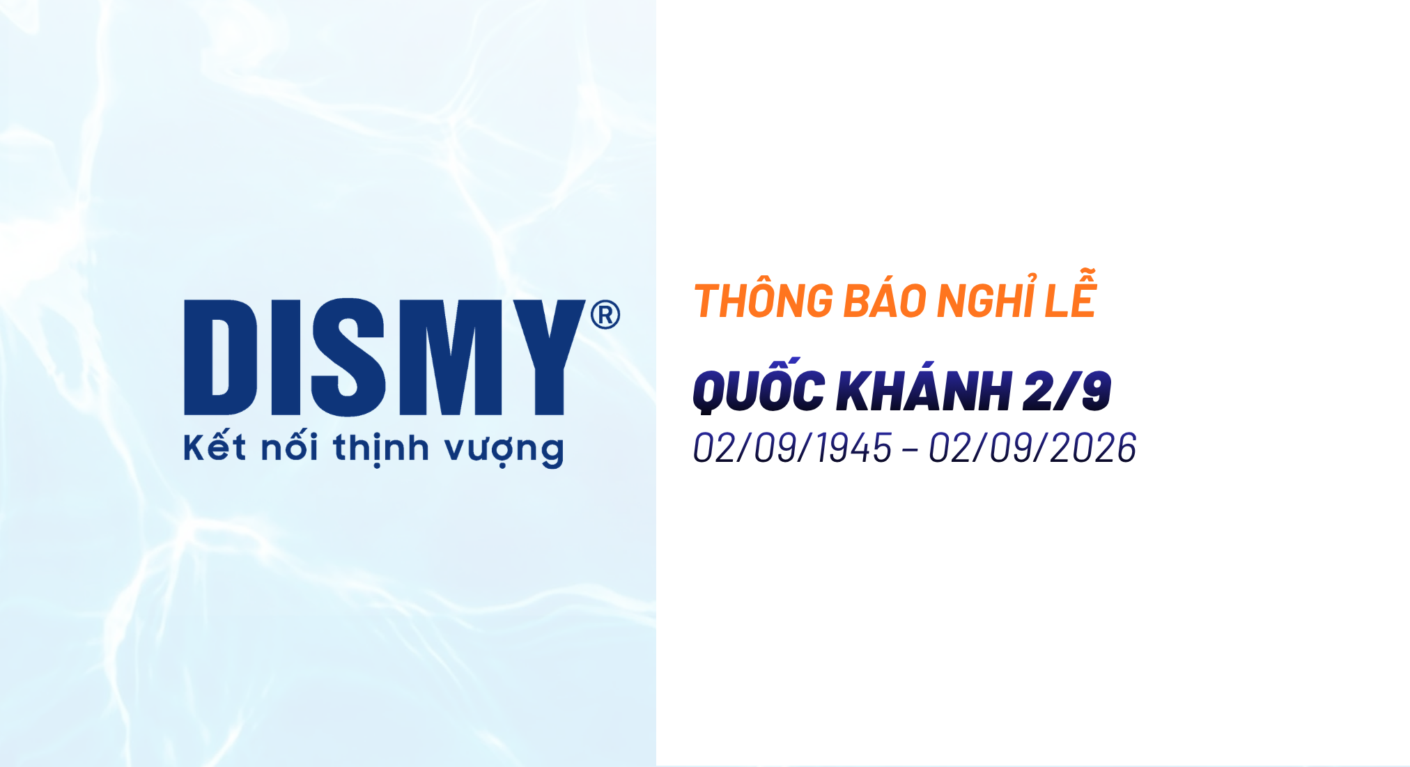 CP.C THÔNG BÁO LỊCH NGHỈ LỄ QUỐC KHÁNH 2/9